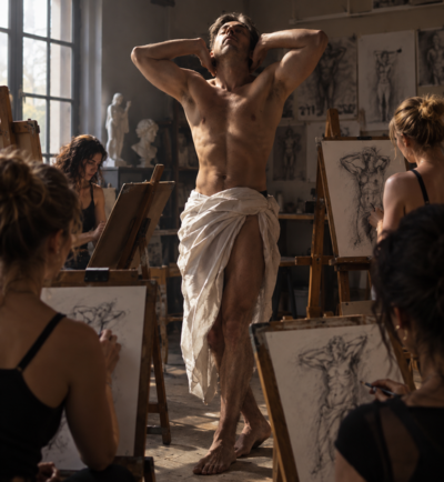 Modèle vivant life model pour evjf / bachelorette party