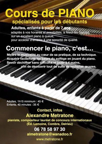 Alexandre Metratone - Cours de piano, spécialisés pour les débutants