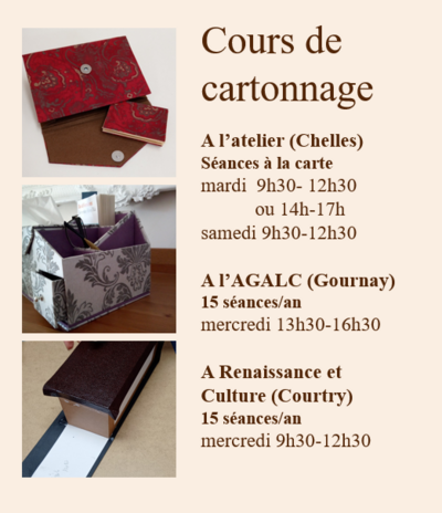 Isabelle Bérard - Cours de cartonnage à la carte ou à l'année
