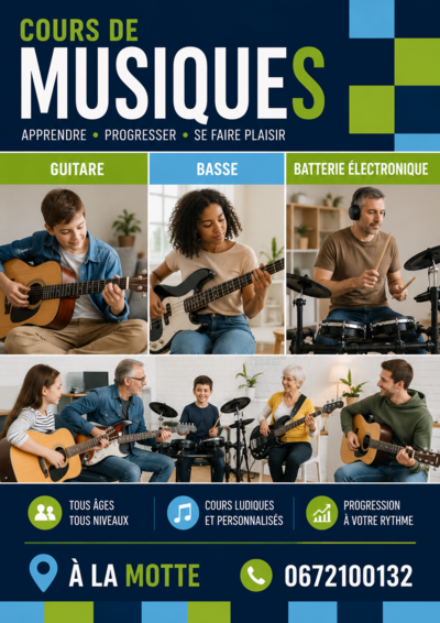 Nicolas Piot  - Cours guitare, basse, initiation batterie 