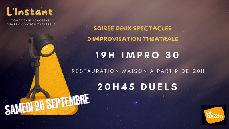 Soirée 2 spectacles. Théâtre d'improvisation