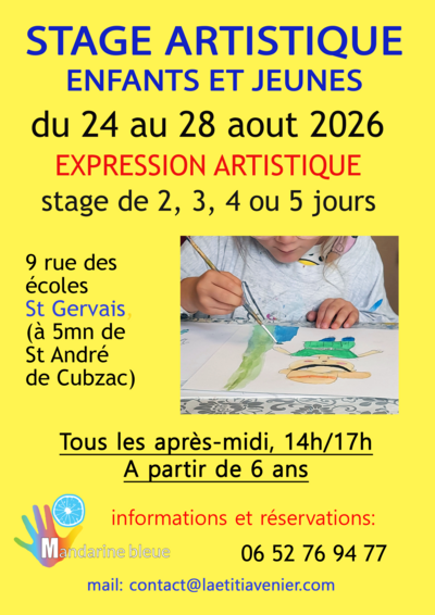 stages d'expression artistique enfants