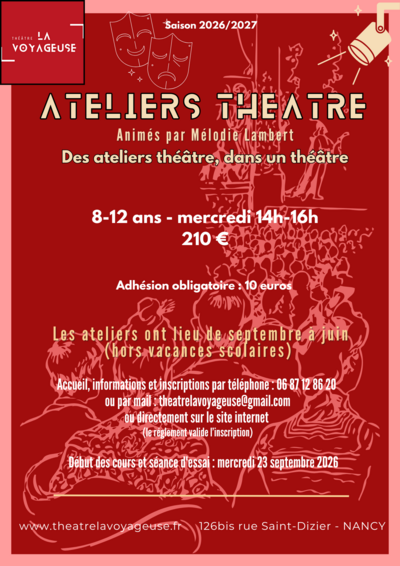 Théâtre La Voyageuse - Atelier théâtre enfants (8-12 ans)