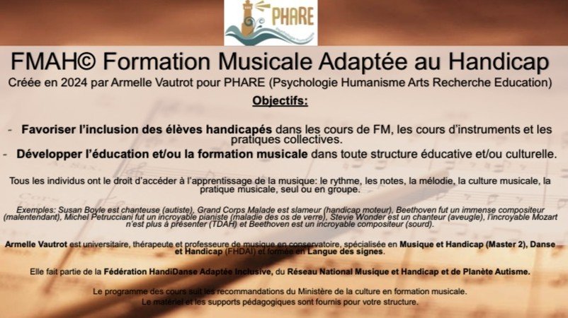 Armelle Vautrot - PHARE Formation - Formation Musicale Adaptée au Handicap (FMAH, marque déposée