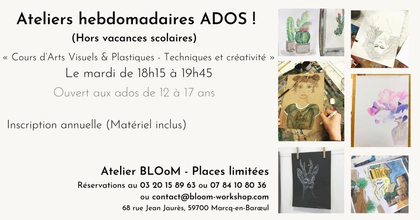 BLOoM - ATELIERS D'ARTS VISUELS ADOS !