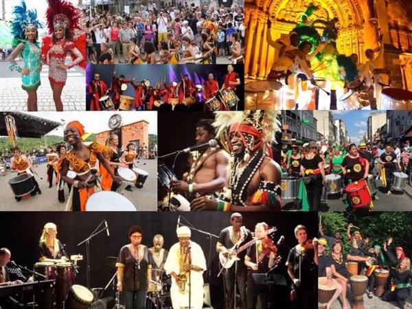 Cie Wim Percussion - spectacles festifs, lumineux ,tambours ,danses ,echasses