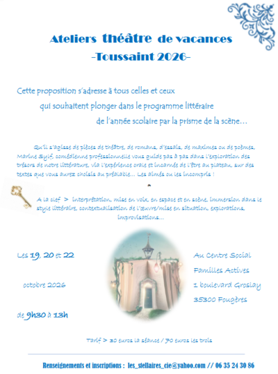 Stages théâtre vacances de Toussaint