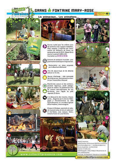 Festival Des Fontaines Grans 13450 Du Ven 02 Aout 13 Au Dim 04 Aout 13 Spectable