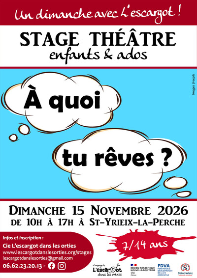 Stage théâtre « À quoi tu rêves ? » - 7/14 ans