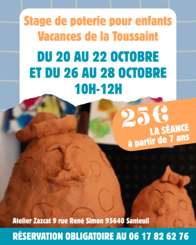 Poterie pour enfants vacances de Toussaint