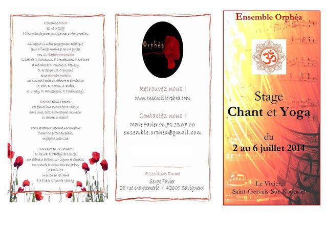 Stage chant et yoga
