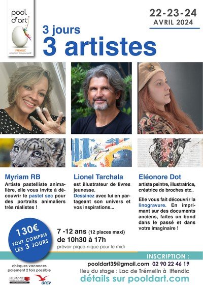 un stage multi-arts avec trois artistes à Tremelin !