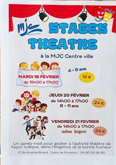 stages de théâtre pour enfants et adolescents