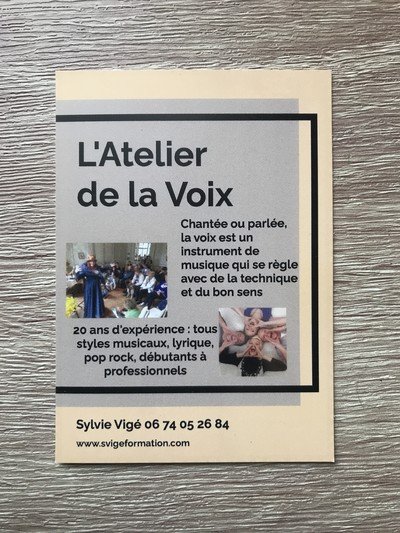 Sylvie Vigé L’Atelier de la voix - Cours de chant, prise de parole, stages 