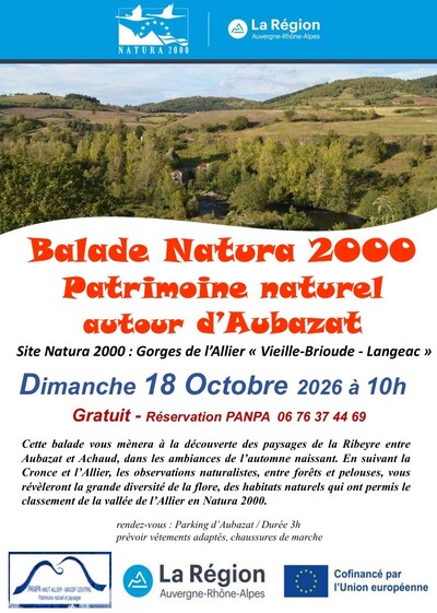 Balade PATRIMOINE NATUREL NATURA 2000 AUTOUR D’AUBAZAT