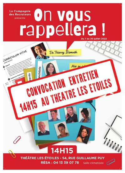 Cherche 4 comédiens (2F &2H) pour pièce journée 60 fois