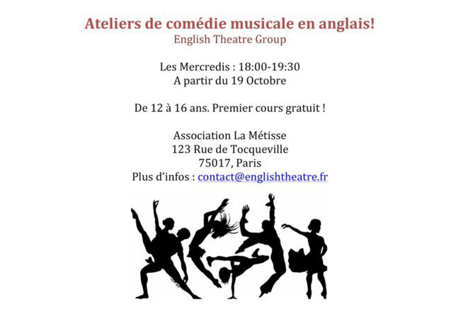 Cours d’ Anglais par la Comédie Musicale