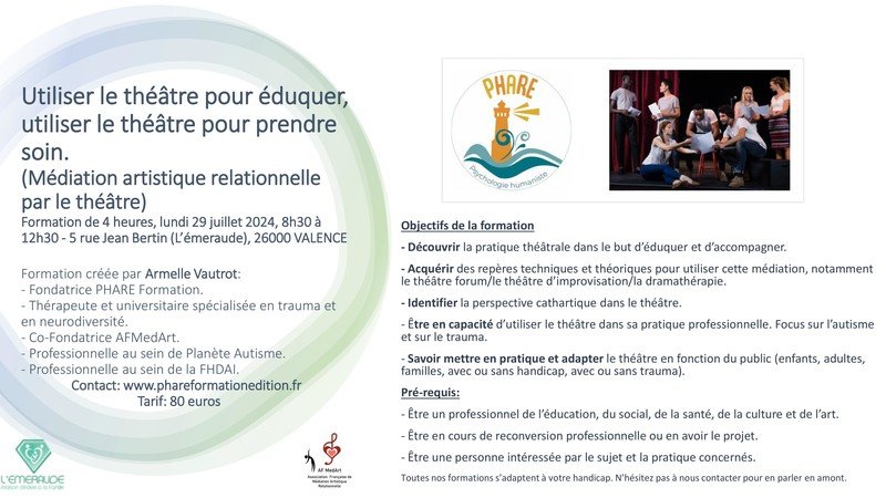 Le théâtre pour éduquer et prendre soin
