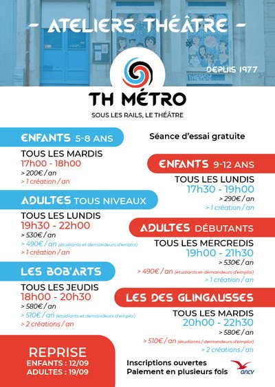 TH Métro Ateliers - Ateliers théâtre pour tous