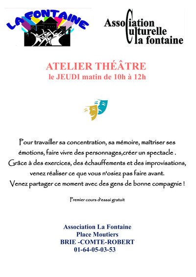 Association La Fontaine - Cours de théâtre jeudi matin