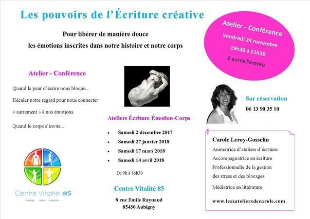 Atelier-Conférence Les pouvoirs de l'écriture créative