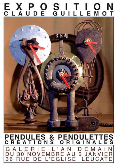 Pendules et pendulettes, créations de Claude Guillemot