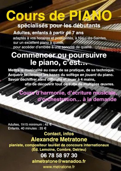 Alexandre Metratone - Cours de piano et d'écriture musicale