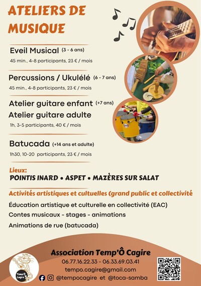 Association Temp'Ô Cagire | Activités musicales | Pointis-Inard