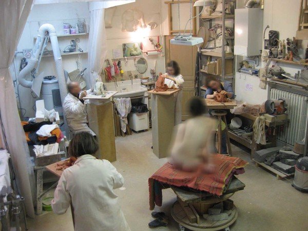 Atelier de sculpture Paola Palmero - Cours de modelage d'après modèle vivant