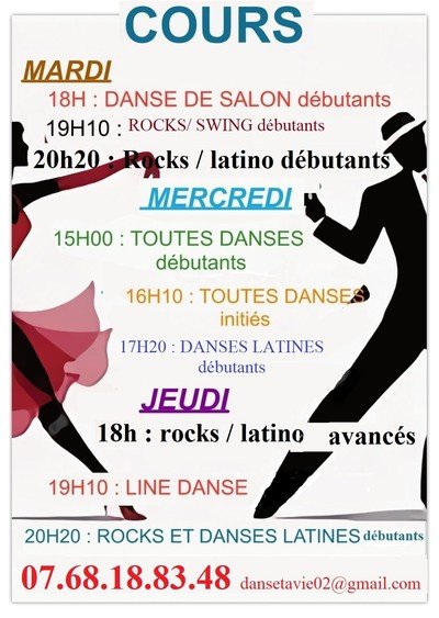 "danse ta vie" sylvie - cours collectifs danses (salon, rock, latines)