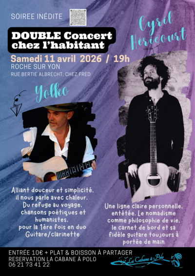 Double concert chez l'habitant avec YOLKO et Cyril Héricourt