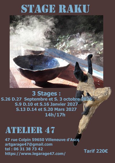 Stage de céramique Raku à l'Atelier 47
