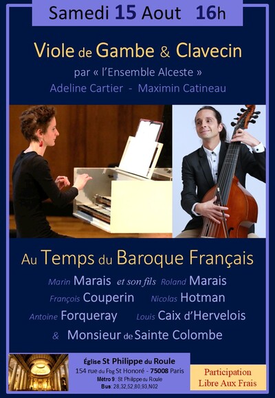 Viole Gambe & Clavecin : Au Temps du Baroque Français