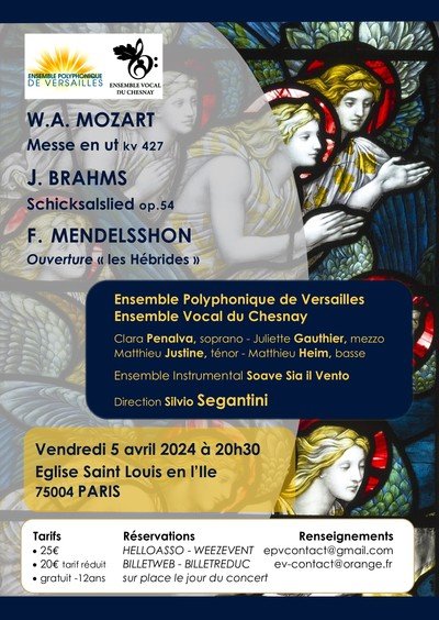 Mozart messe en ut / Brahms / Mendelssohn