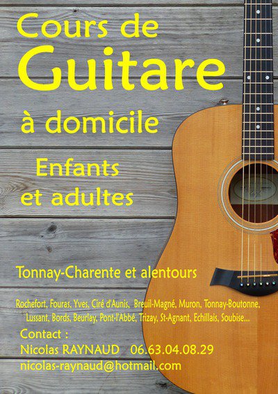 Nicolas RAYNAUD  - Guitariste depuis plus de vingt ans donne cours de guitare