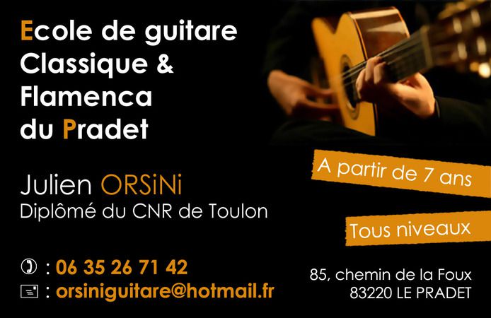 ORSINI Julien - Cours de guitare classique et flamenca