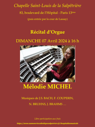 Récital d'orgue Mélodie MICHEL