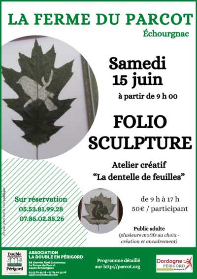 Atelier créatif - Folio sculpture / dentelle de feuilles