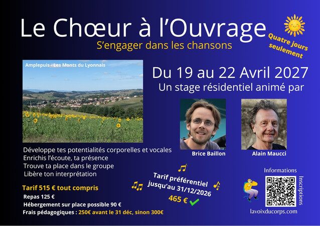 Brice Baillon et Alain Maucci | Stage de chant choral | Amplepuis