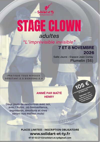 Stage Clown Adultes "L'imprévisible invisible"