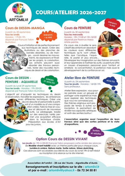Atelier Art'omilvi | Cours de dessin et peinture | Aigrefeuille-d'Aunis