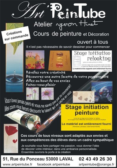 atelier Art'PeinTube - cours, stages, création de peinture artistique et décorative