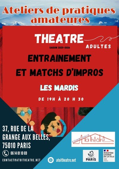 Compagnie A TOI THEATRE - ATELIER THEATRE - IMPROVISATION et MATCHS D'IMPROS - ADULTES