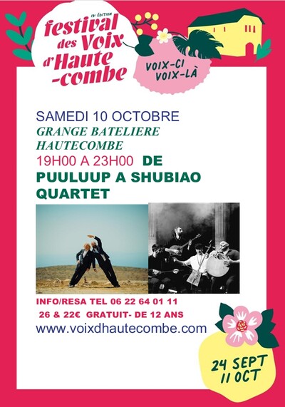 De Puuluup à Shubiao quartet 3 concerts à Hautecombe