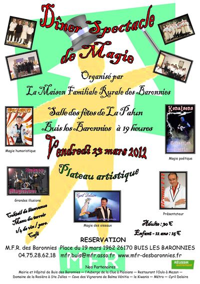 Dîner spectacle Magique de la M.F.R de Buis les Baronnies