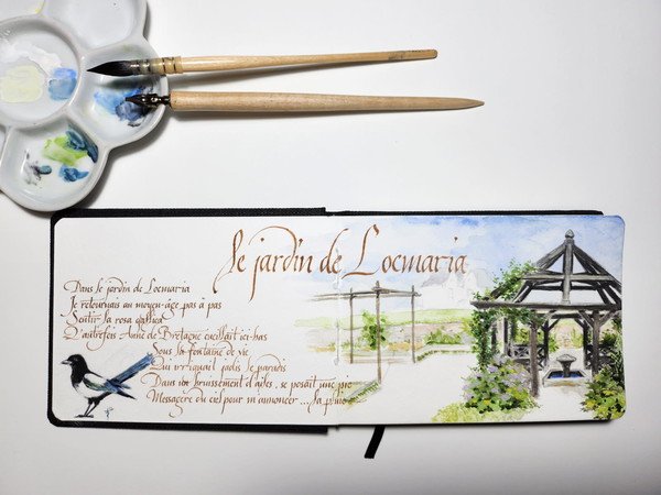 Stage double: croquis aquarellés et calligraphie