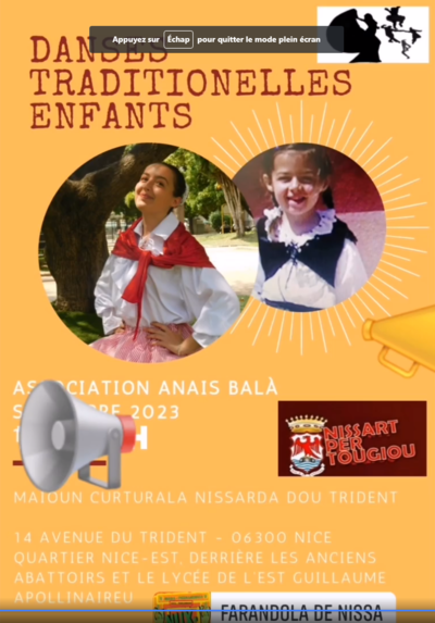 Association Anaïs Balà - Cours de danses traditionnelles enfants (balèti)