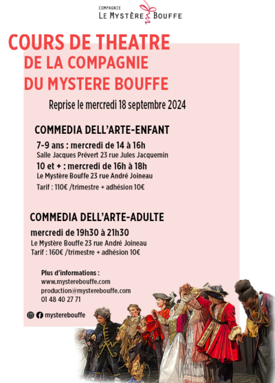 Compagnie Le Mystère Bouffe - Cours commedia dell'arte enfant/ado/adulte