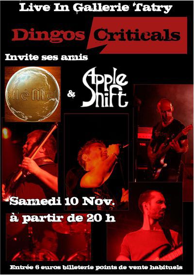 Dingos Criticals + Chemen + Appleshift le 10 novembre à L'espace Tatry