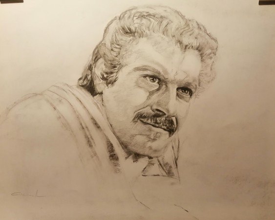 Roberto fusain - Portraits dessin fusain huile
